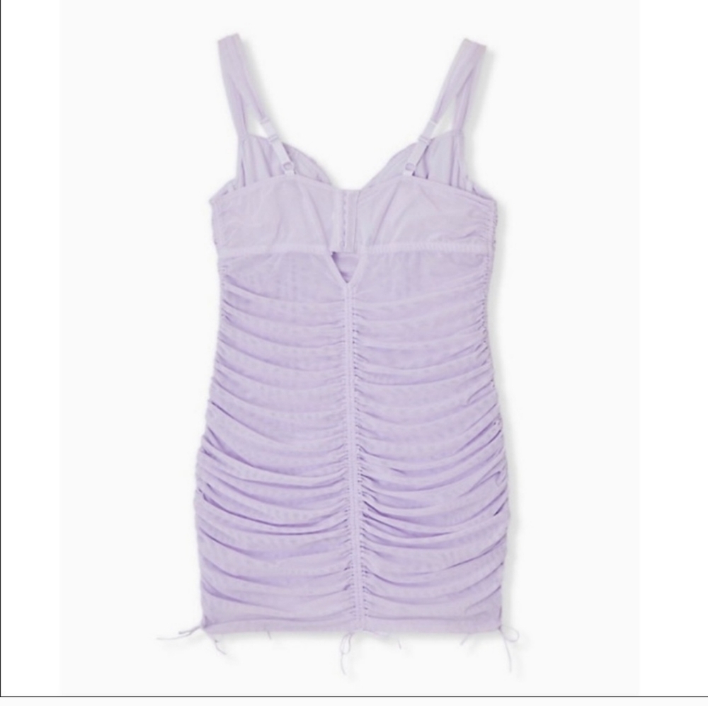 Torrid Purple Mesh Drawstring Chemise 3 3x 2x - Picture 2 of 8